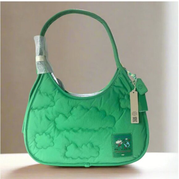 Coach Coachtopia Loop Ergo Bag Cloud Quilting Green Shoulder 90s Bag CV875 - Picture 1 of 10